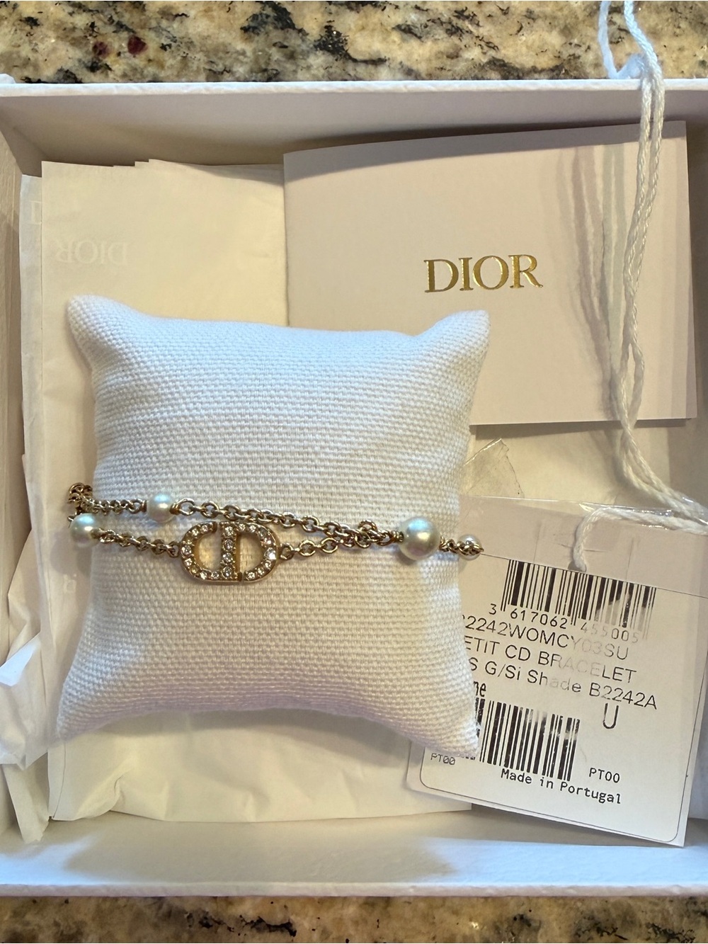 CHRISTIAN DIOR - Petit CD Double Bracelet Gold Finish
